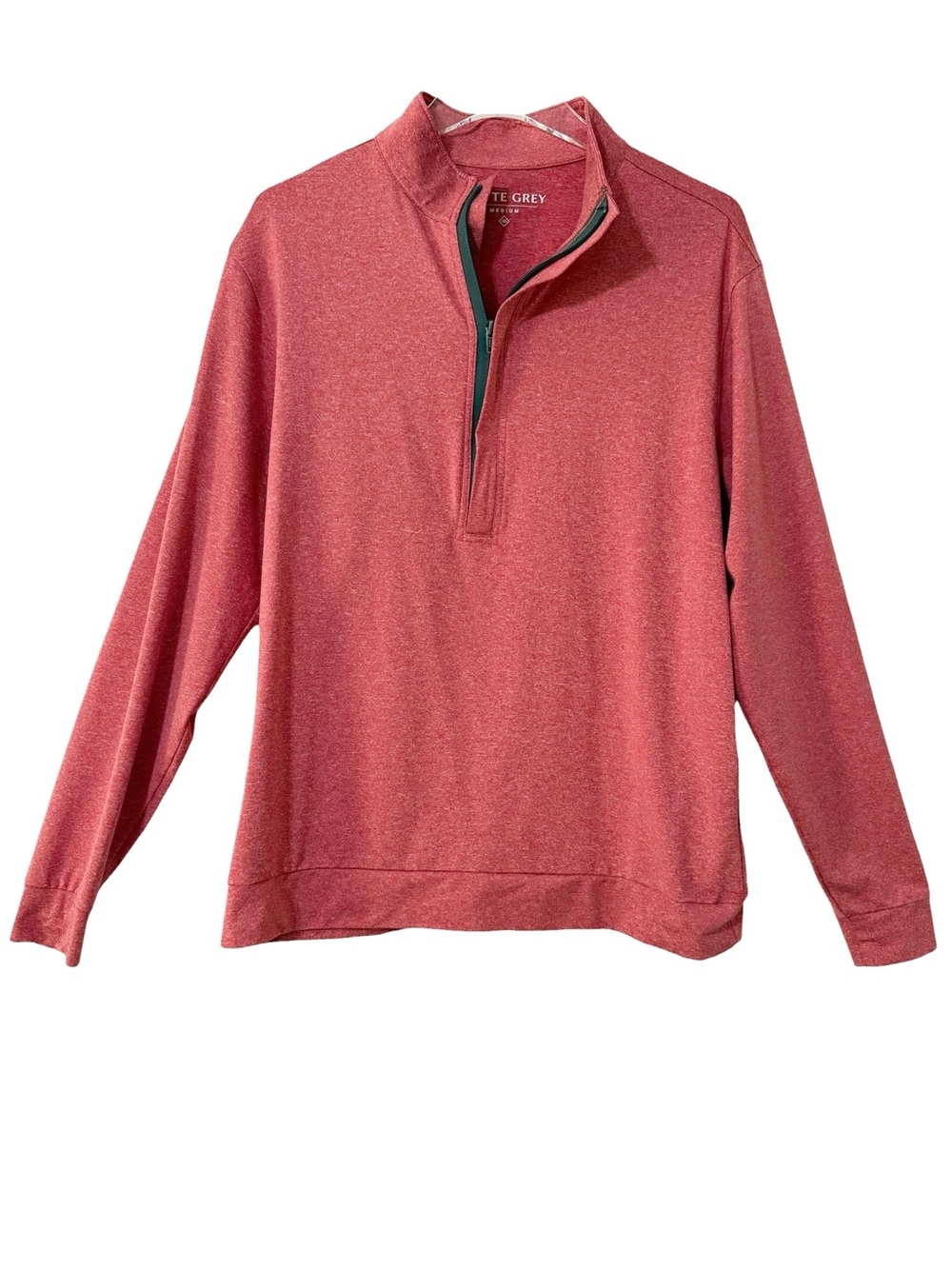 Matte Grey Golf Performance Wear Heathered Coral 1/4 Zip Pullover Size Medium